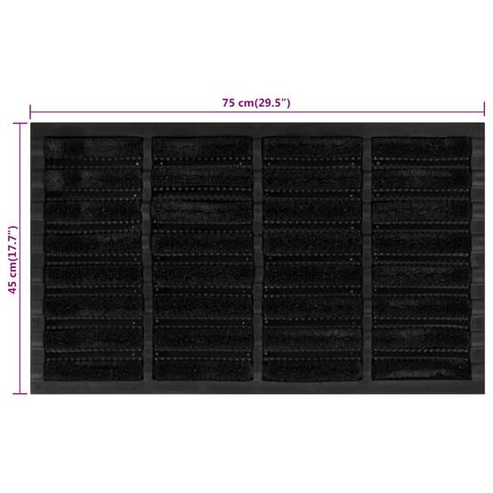 Tapis de Porte en Caoutchouc et Fibre de Coco Antidérapant et Résistant pour Extérieur Noir 45x75 cm – ComfortXL Outdoor Living - Image 6
