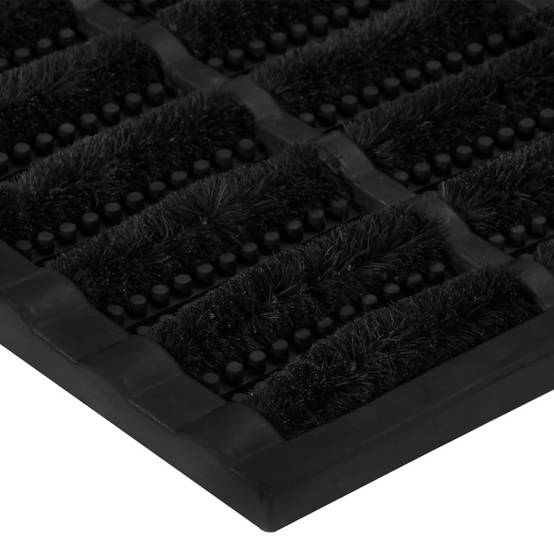 Tapis de Porte en Caoutchouc et Fibre de Coco Antidérapant et Résistant pour Extérieur Noir 45x75 cm – ComfortXL Outdoor Living - Image 4