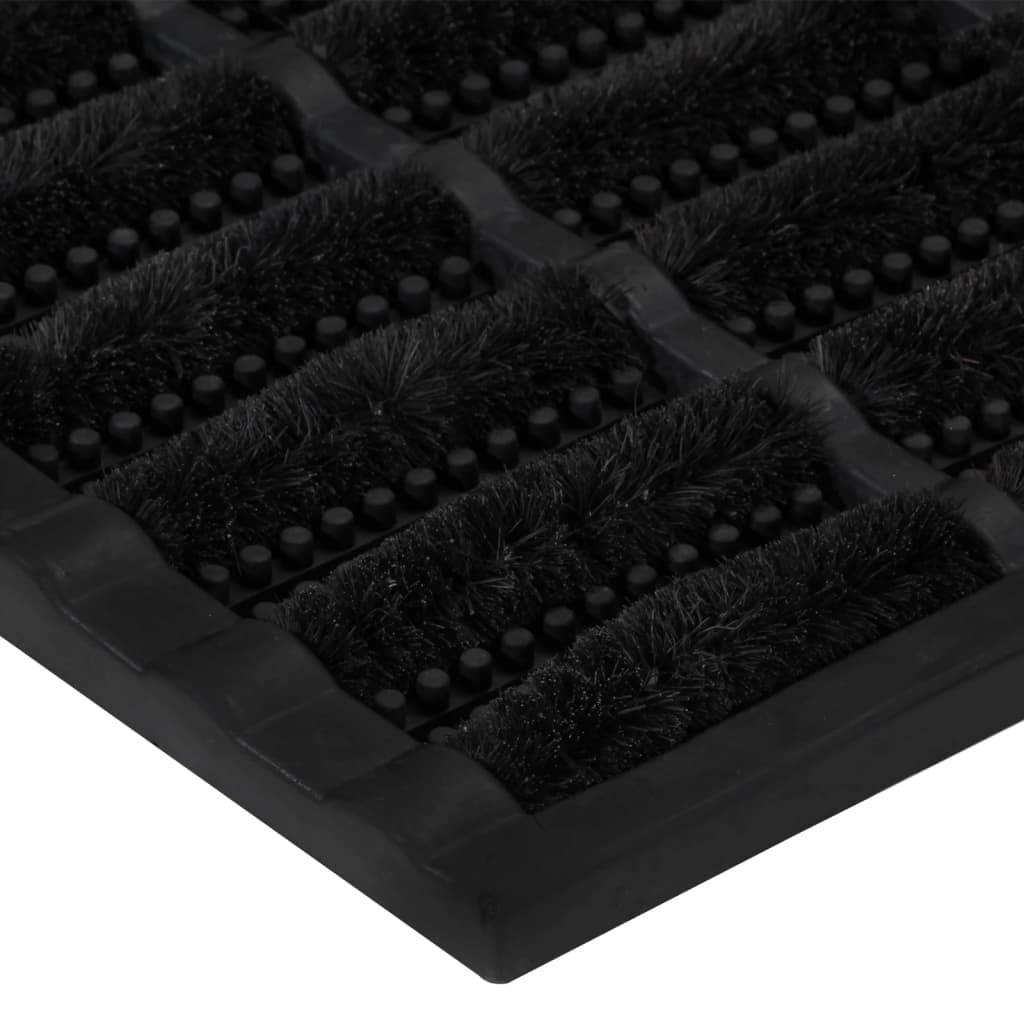 Tapis de Porte en Caoutchouc et Fibre de Coco Antidérapant et Résistant pour Extérieur Noir 45x75 cm – ComfortXL Outdoor Living - Image 4