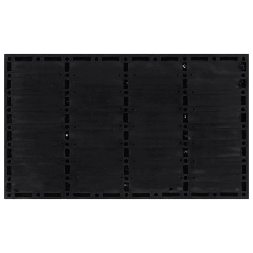 Tapis de Porte en Caoutchouc et Fibre de Coco Antidérapant et Résistant pour Extérieur Noir 45x75 cm – ComfortXL Outdoor Living - Image 3