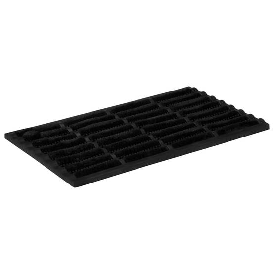Tapis de Porte en Caoutchouc et Fibre de Coco Antidérapant et Résistant pour Extérieur Noir 45x75 cm – ComfortXL Outdoor Living - Image 2