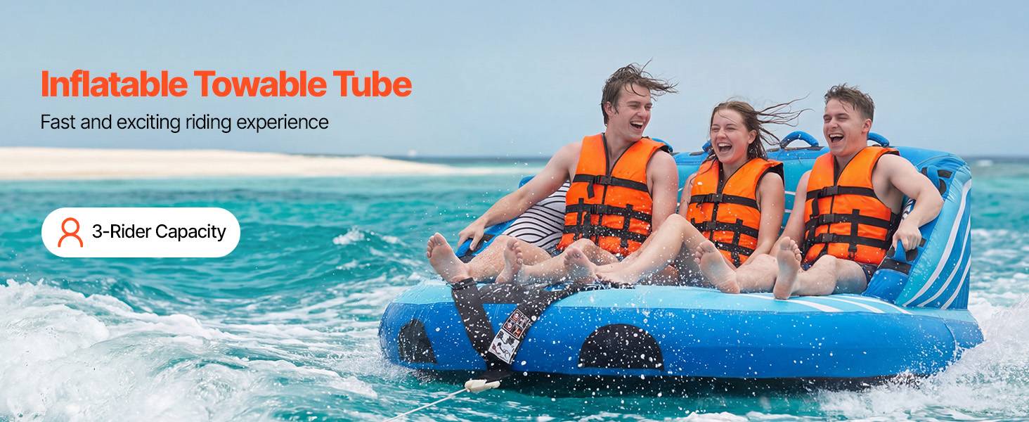 Vevor - VEVOR Bouée Tractée Gonflable Canapé pour Tubing Bateau 3 Passagers 231 kg - Image 9