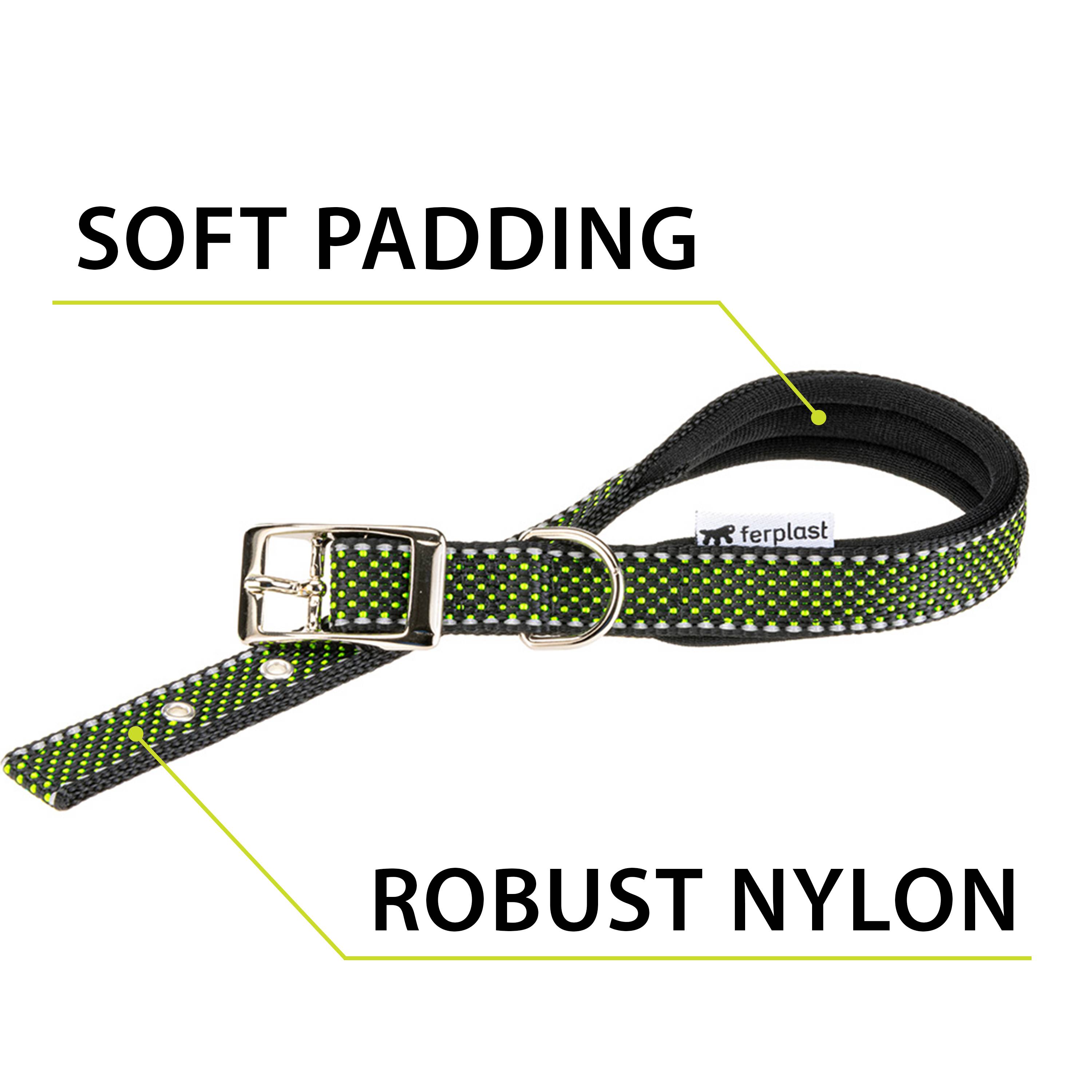 Ferplast - Collier pour Chiens Réfléchissant Rembourré DAYTONA DELUXE C25/53, Réglable, Boucle en Métal, Noir-Vert - Image 4