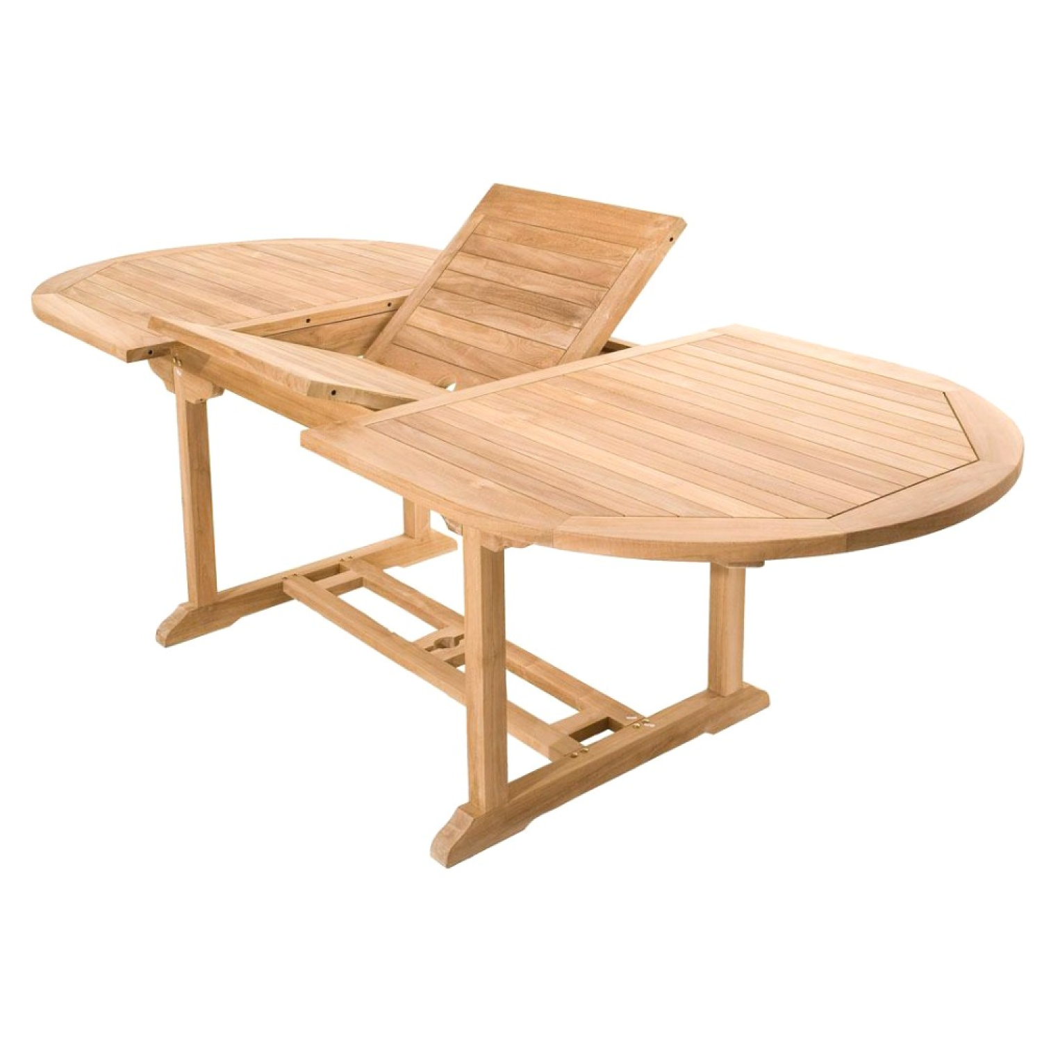 Salon de jardin Teck massif 8 à 10 personnes - Table ovale + 8 chaises KAJANG - Image 4
