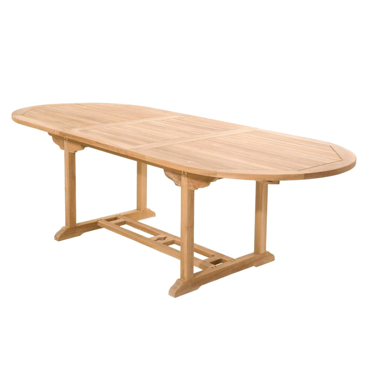 Salon de jardin Teck massif 8 à 10 personnes - Table ovale + 8 chaises KAJANG - Image 3