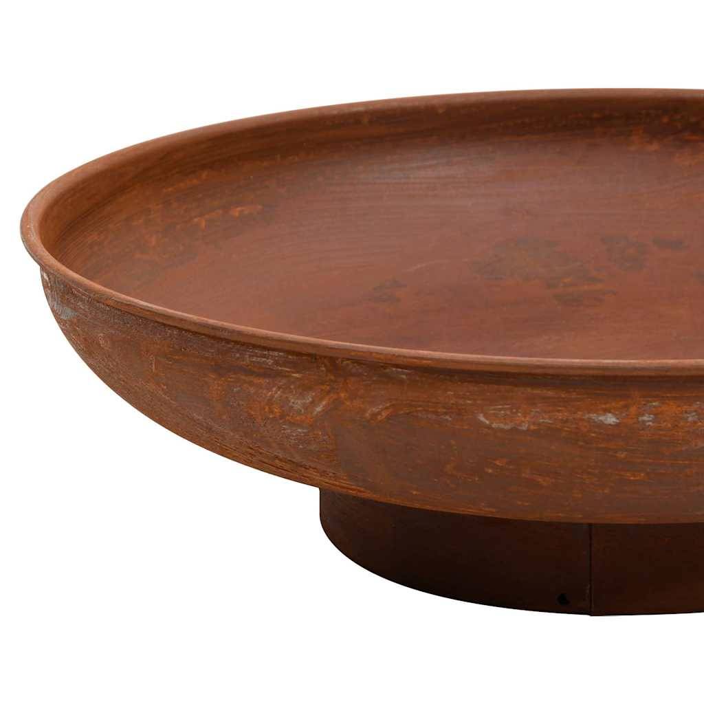 Brasero de Jardin Rond Acier Vasque à Feu pour Terrasse Design Rustique 57 cm Marron - ComfortXL Outdoor Living - Image 6