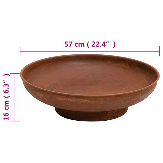 Brasero de Jardin Rond Acier Vasque à Feu pour Terrasse Design Rustique 57 cm Marron - ComfortXL Outdoor Living - Image 7