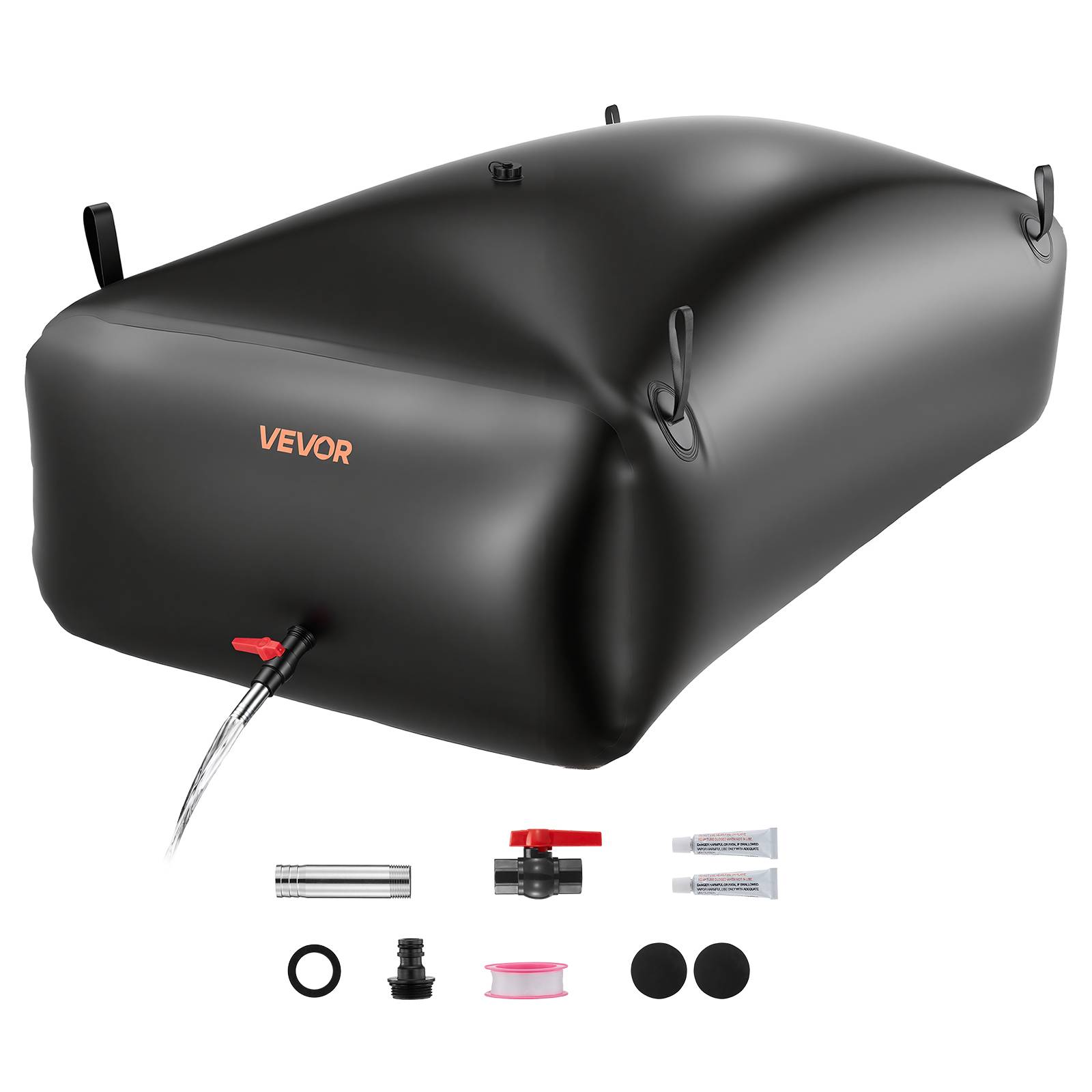 Vevor - VEVOR Réservoir d'Eau Souple Vessie Stockage Eau Pliable 1000 L PVC 1000D Noir - Image 1