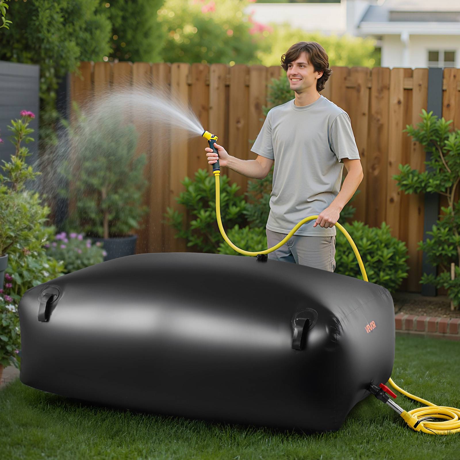 Vevor - VEVOR Réservoir d'Eau Souple Vessie Stockage Eau Pliable 1000 L PVC 1000D Noir - Image 8