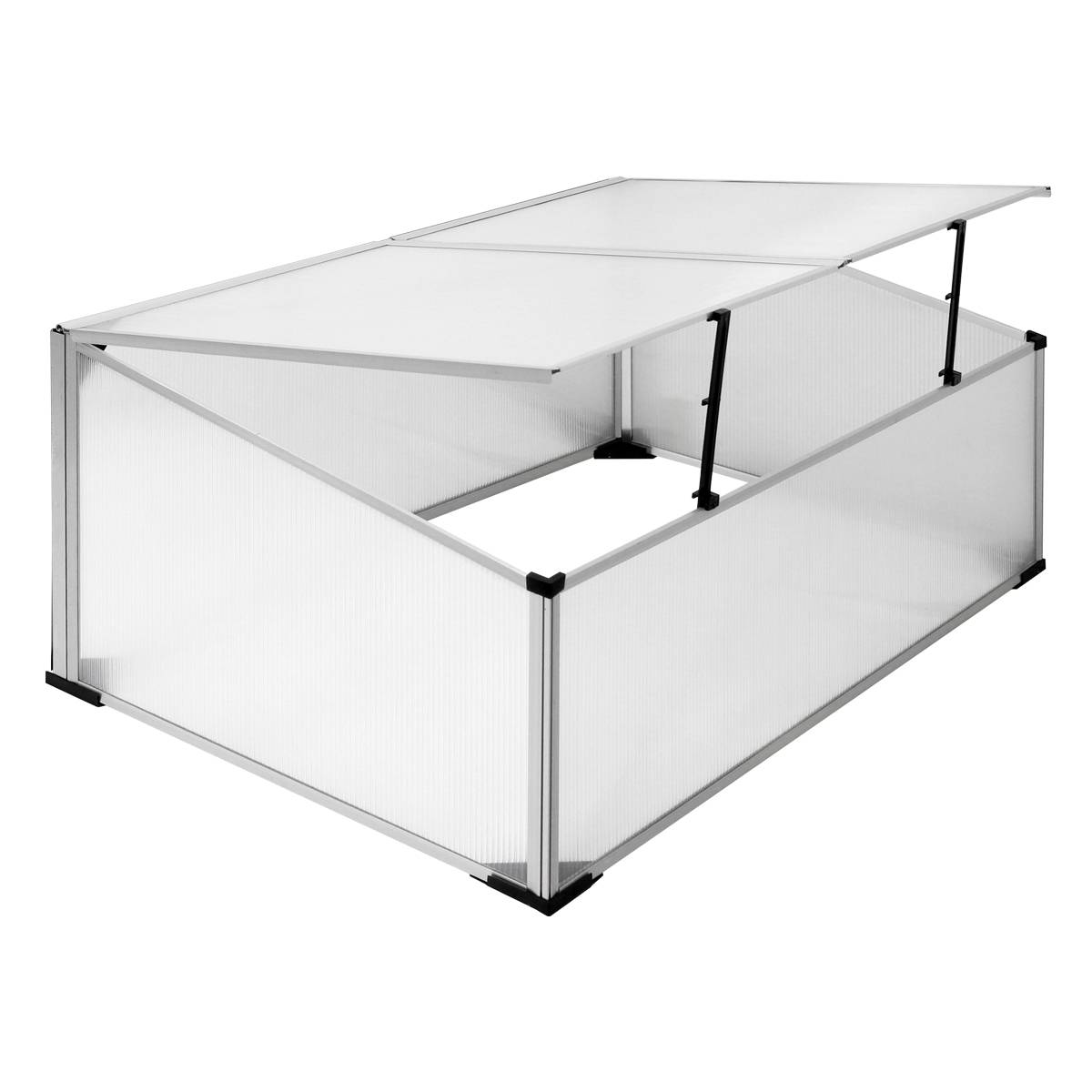 Serre de jardin polycarbonate aluminium plante légume tomate fleurs 100x60x40 cm - Image 3