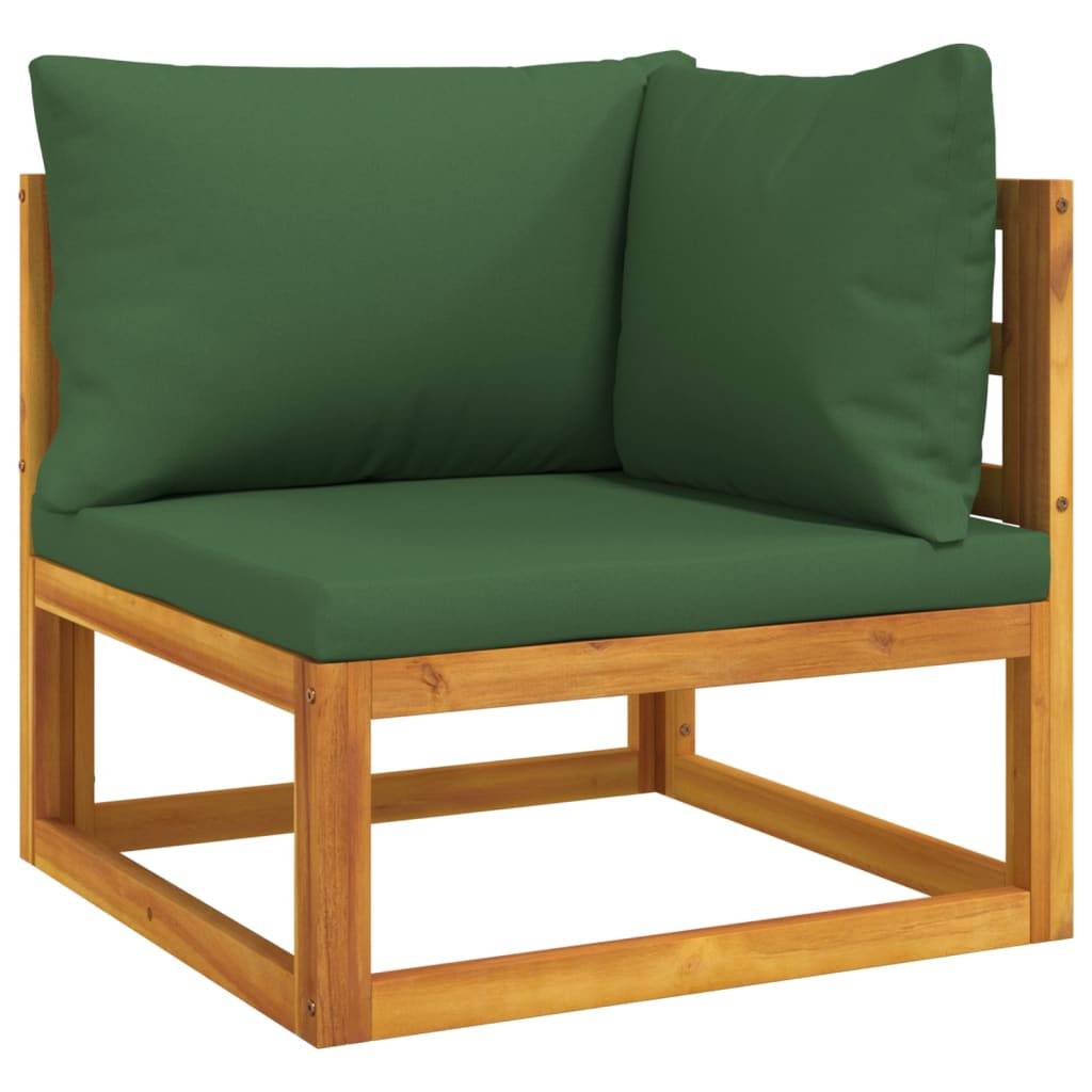 Helloshop26 - Salon de jardin meuble d'extérieur ensemble de mobilier 8 pièces avec coussins vert bois massif - Image 3