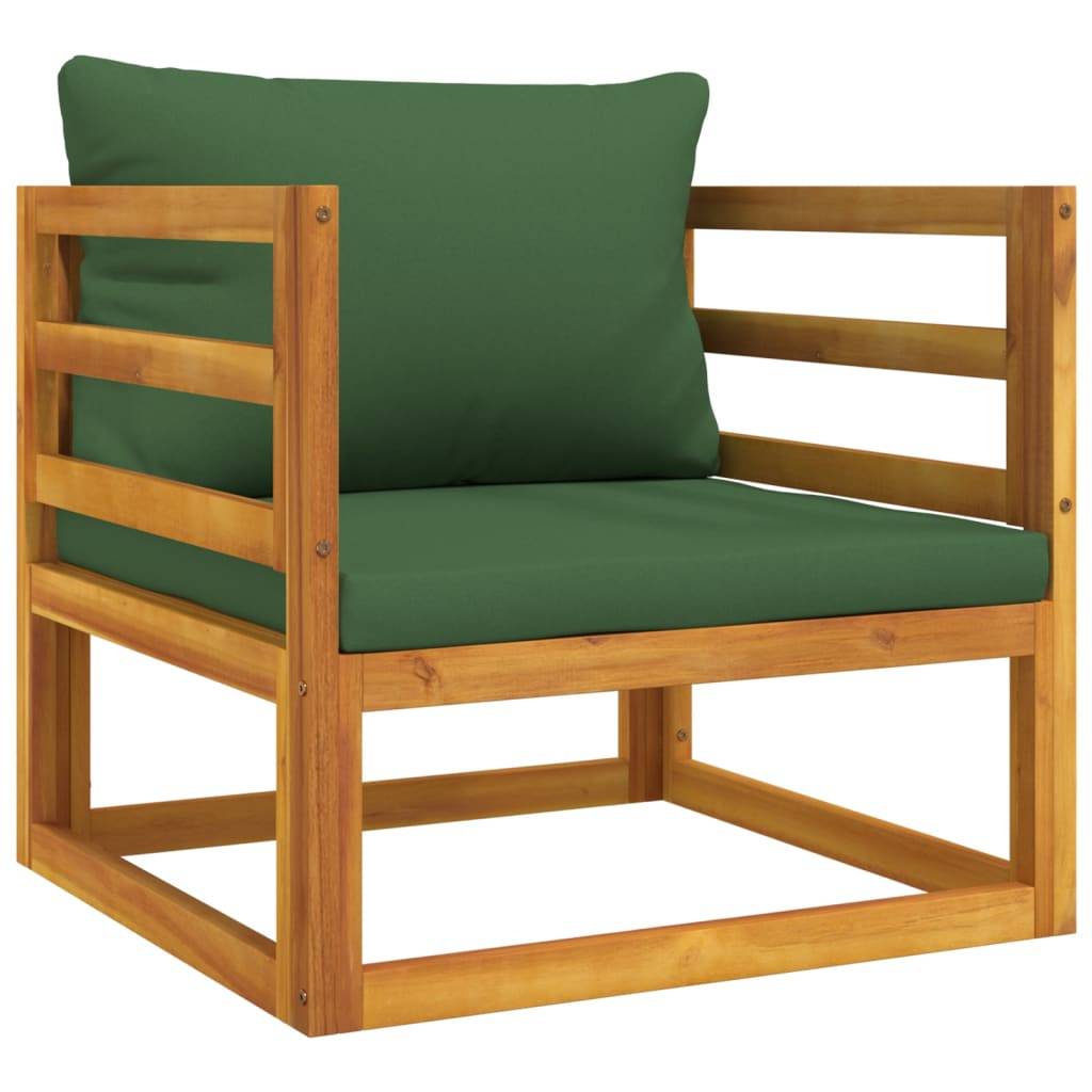 Helloshop26 - Salon de jardin meuble d'extérieur ensemble de mobilier 8 pièces avec coussins vert bois massif - Image 5