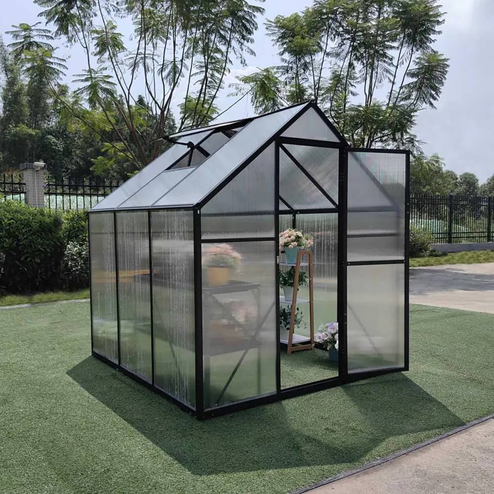 Serre de jardin en aluminium et polycarbonate 3,13 m² - 177x177x192 - Image 3