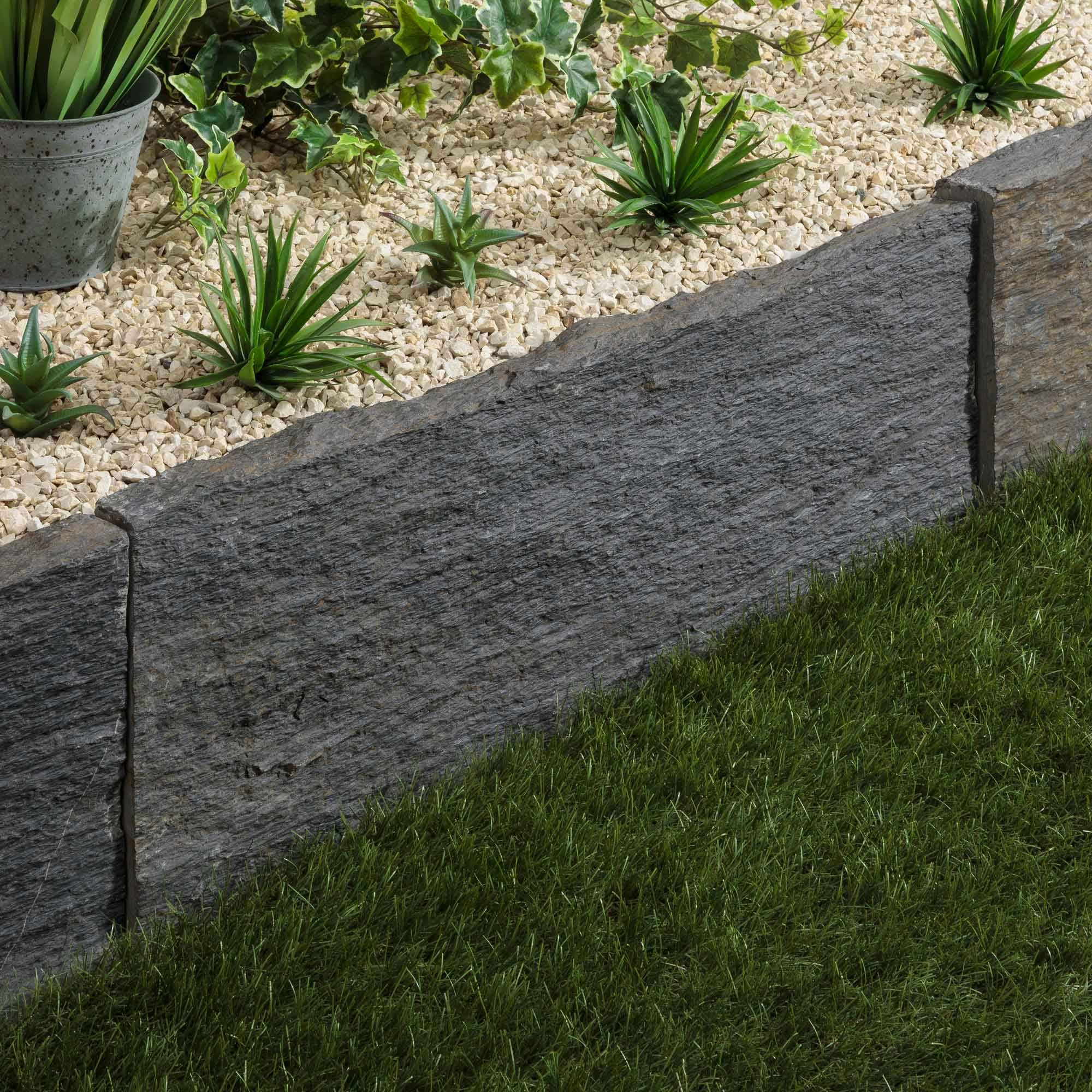 RO'MA Nature - Bordure de jardin Schiste 80x30x3-7 cm (à l'unité) - RO'MA NATURE - Image 1