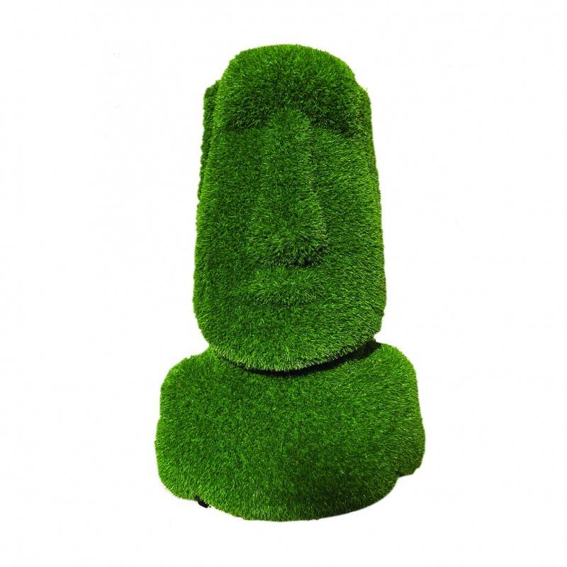 Peluche de jardin Moaï gazon synthétique (100 cm) - Vert 100 cm - Jardinex - Image 1