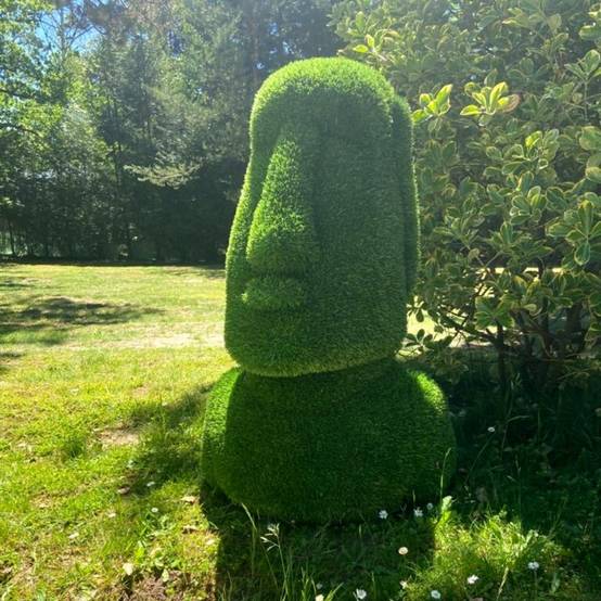 Peluche de jardin Moaï gazon synthétique (100 cm) - Vert 100 cm - Jardinex - Image 2