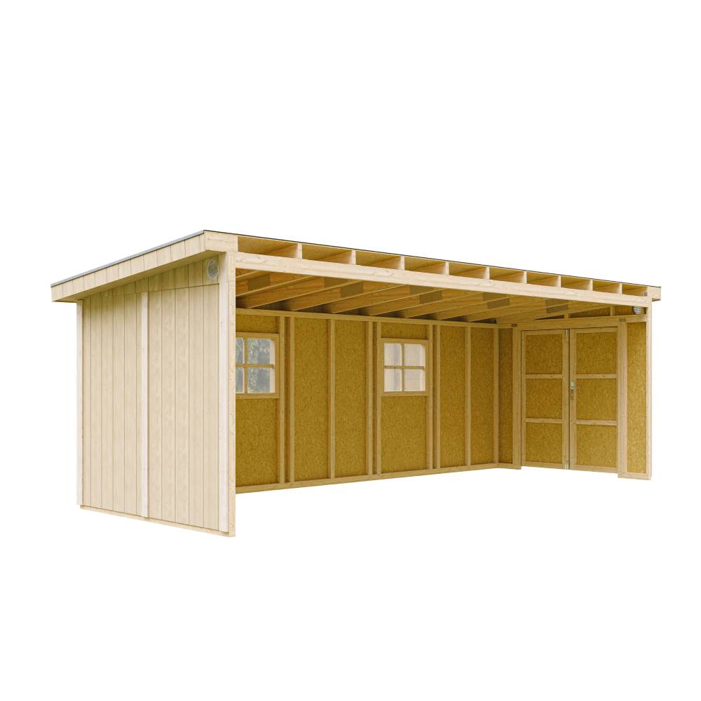 Timbela - Abri de Jardin Qualité Premium 14,3 m² - H231x248x648 cm sans plancher e paroi latérale - Construction de Panneaux LP Smartside - Timbela M941B - Image 3