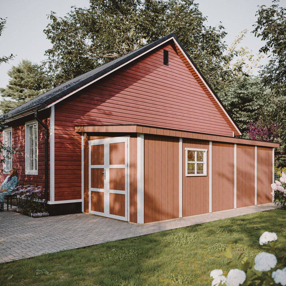 Timbela - Abri de Jardin Qualité Premium 14,3 m² - H231x248x648 cm sans plancher e paroi latérale - Construction de Panneaux LP Smartside - Timbela M941B - Image 4