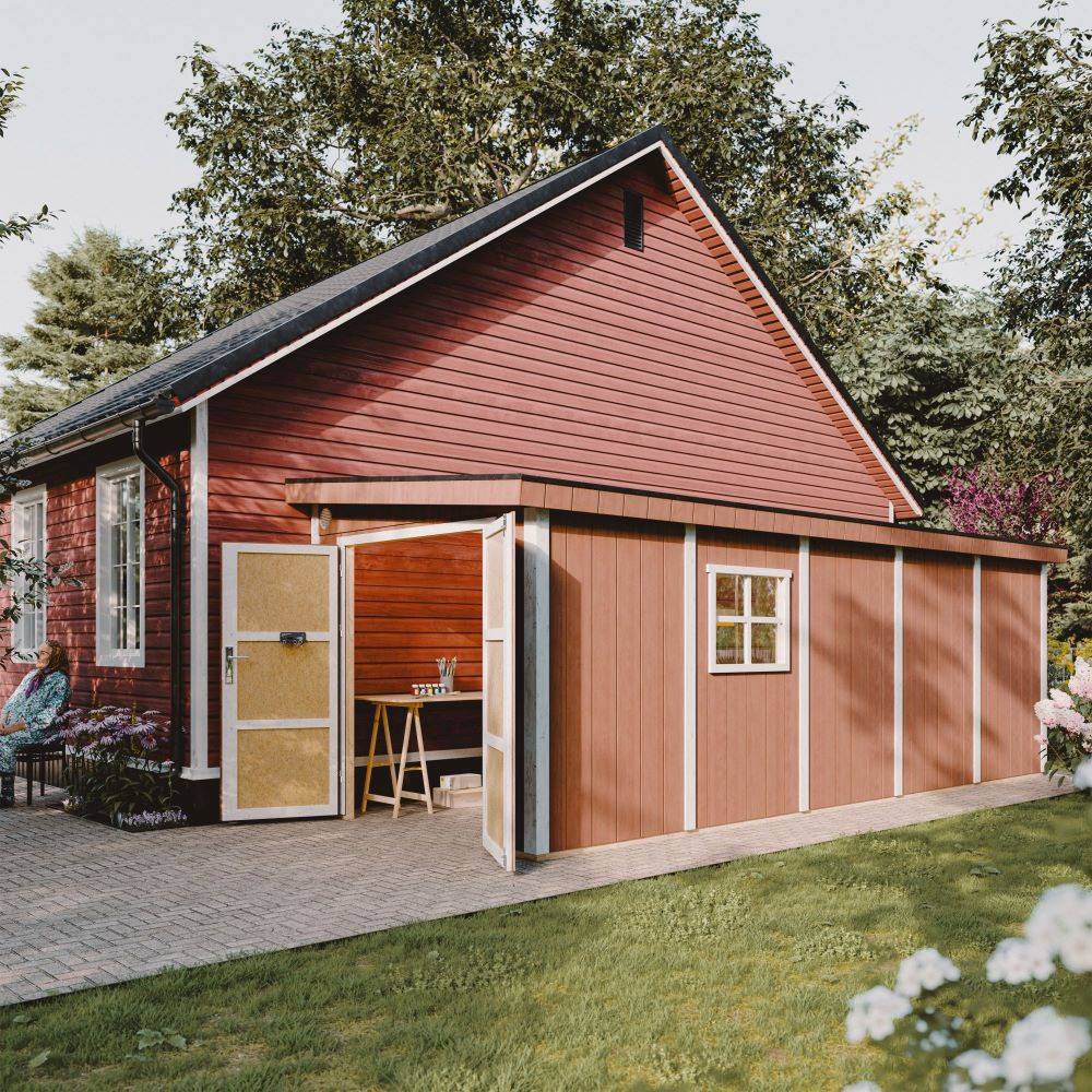 Timbela - Abri de Jardin Qualité Premium 14,3 m² - H231x248x648 cm sans plancher e paroi latérale - Construction de Panneaux LP Smartside - Timbela M941B - Image 5