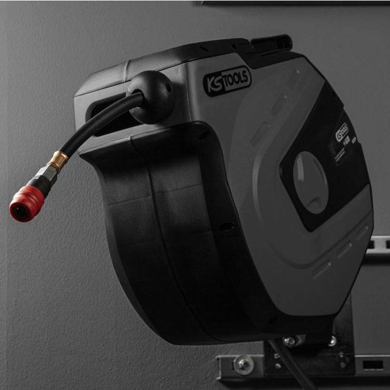 Enrouleur air et eau 3/8'' avec tuyau Ø10mm, raccord 1/4'' - 15m Gris  - KS TOOLS - 515.3470 KS TOOLS - Image 2