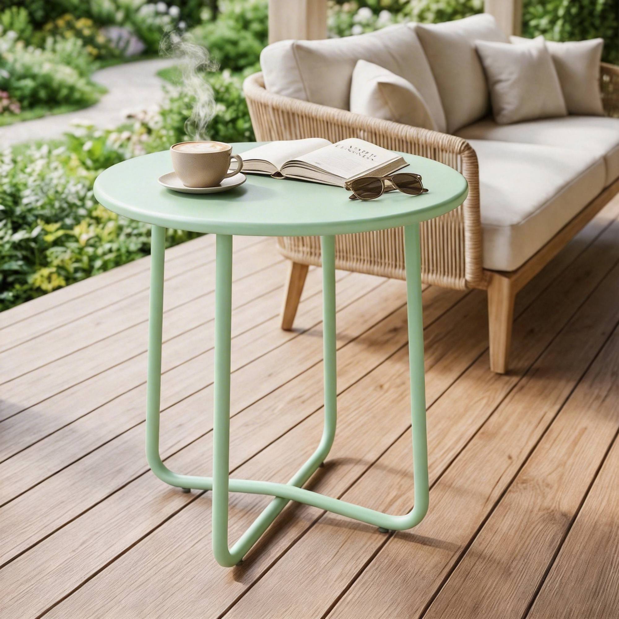 PANGIVO - Table basse de jardin métal vert 48 x 48 x 51 cm - PANGIVO - Image 3