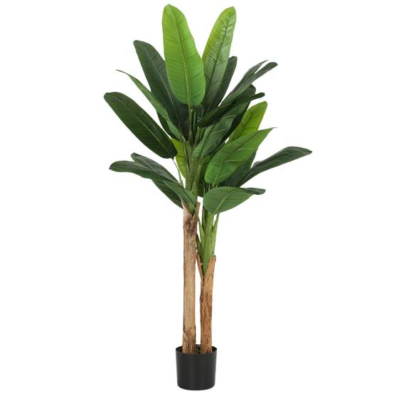 Lot de 2 bananiers artificiels plastique pour intérieur décor tropical 150 cm Vert - ComfortXL Outdoor Living - Image 1