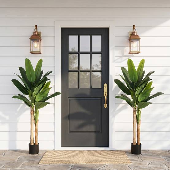Lot de 2 bananiers artificiels plastique pour intérieur décor tropical 150 cm Vert - ComfortXL Outdoor Living - Image 3