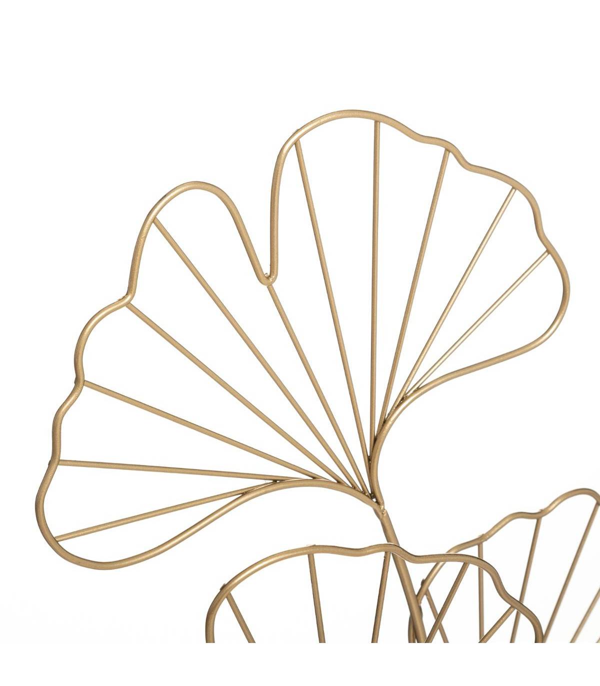 Objet décoratif  Feuilles de Ginkgo en métal doré  H 56 cm - Image 2