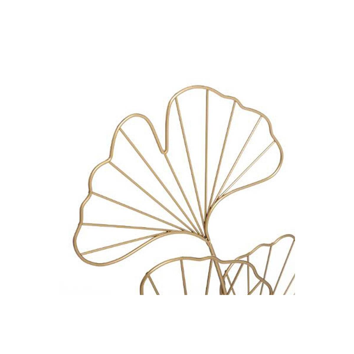 Objet décoratif  Feuilles de Ginkgo en métal doré  H 56 cm - Image 3