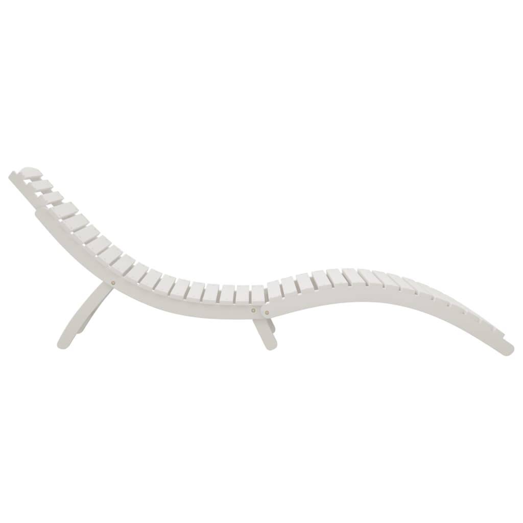 Helloshop26 - Transat chaise longue bain de soleil lit de jardin terrasse meuble d'extérieur 184 x 55 x 64 cm bois massif d'acacia blanc - Image 3