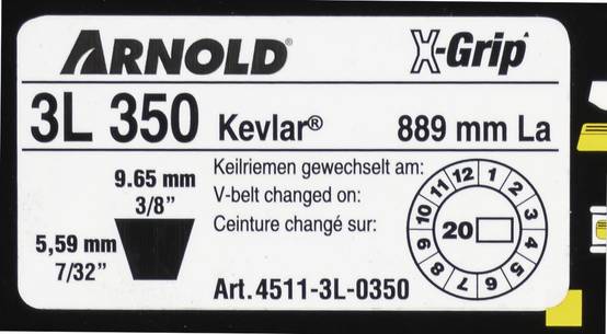Arnold - Courroie trapézoïdale X-Grip V de type 3L350 Arnold - Image 2