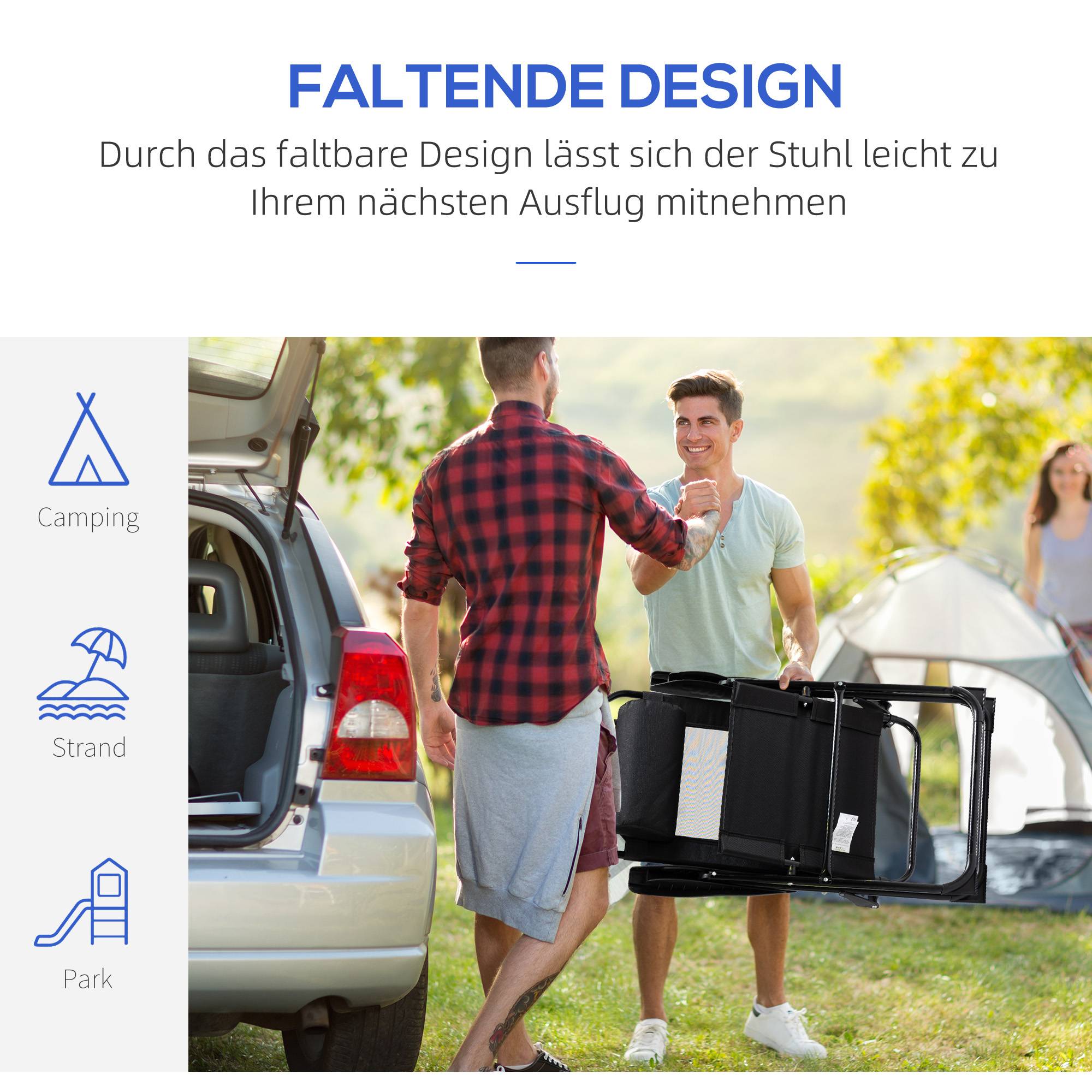 Ensemble de 2 chaises pliables avec dossier et accoudoir réglables charge 120kg parfait pour jardin balcon et camping - Image 4