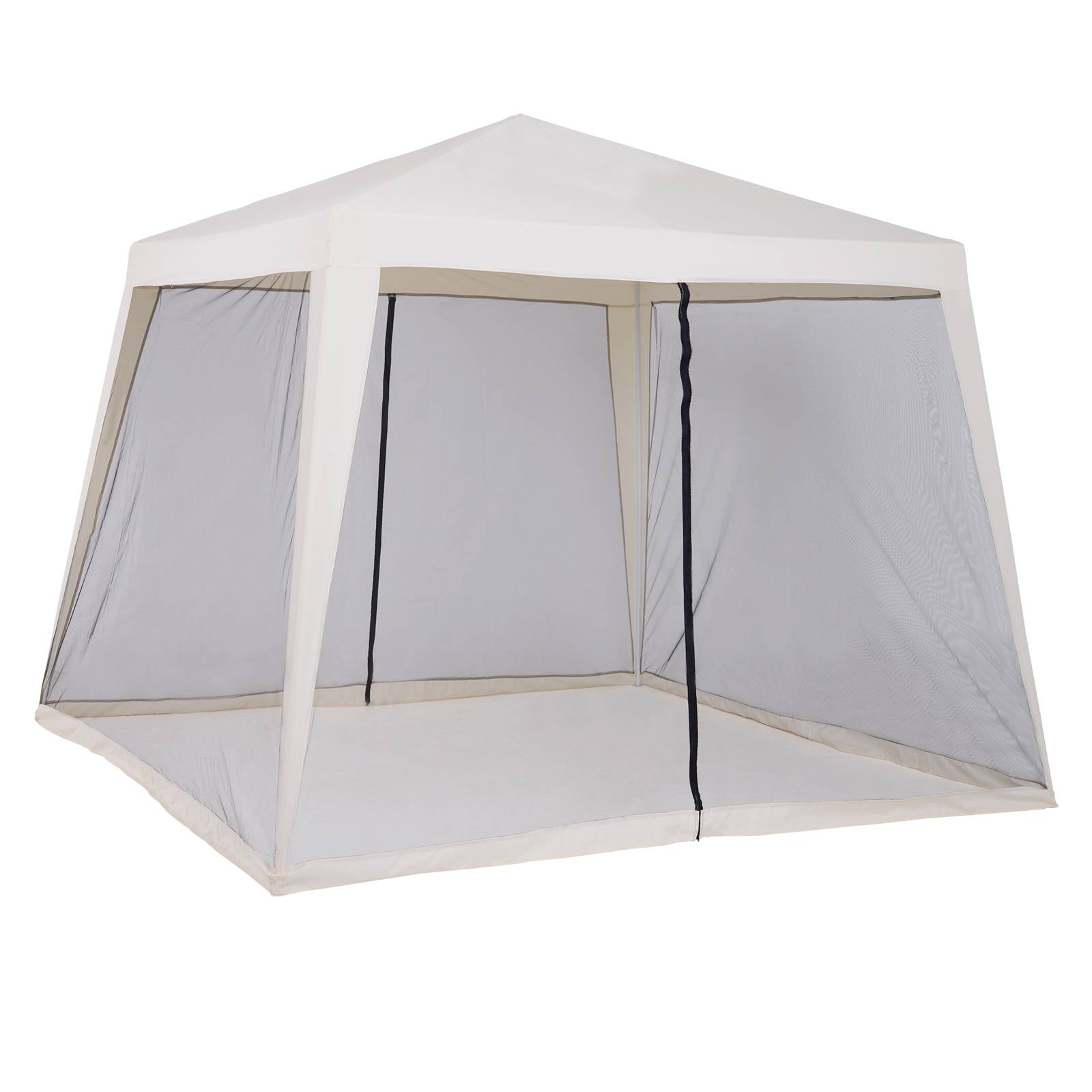 Tonnelle de Jardin 3x3 m Acier avec 4 Moustiquaires Zippées Protection UV Imperméable Crème - ComfortXL Outdoor Living - Image 2