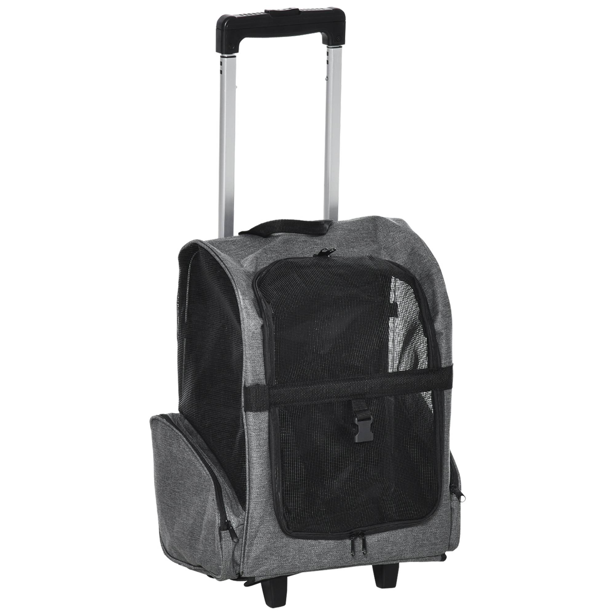 Sac de transport trolley métal Oxford petits animaux roulettes 55cm gris - ComfortXL Outdoor Living - Image 2