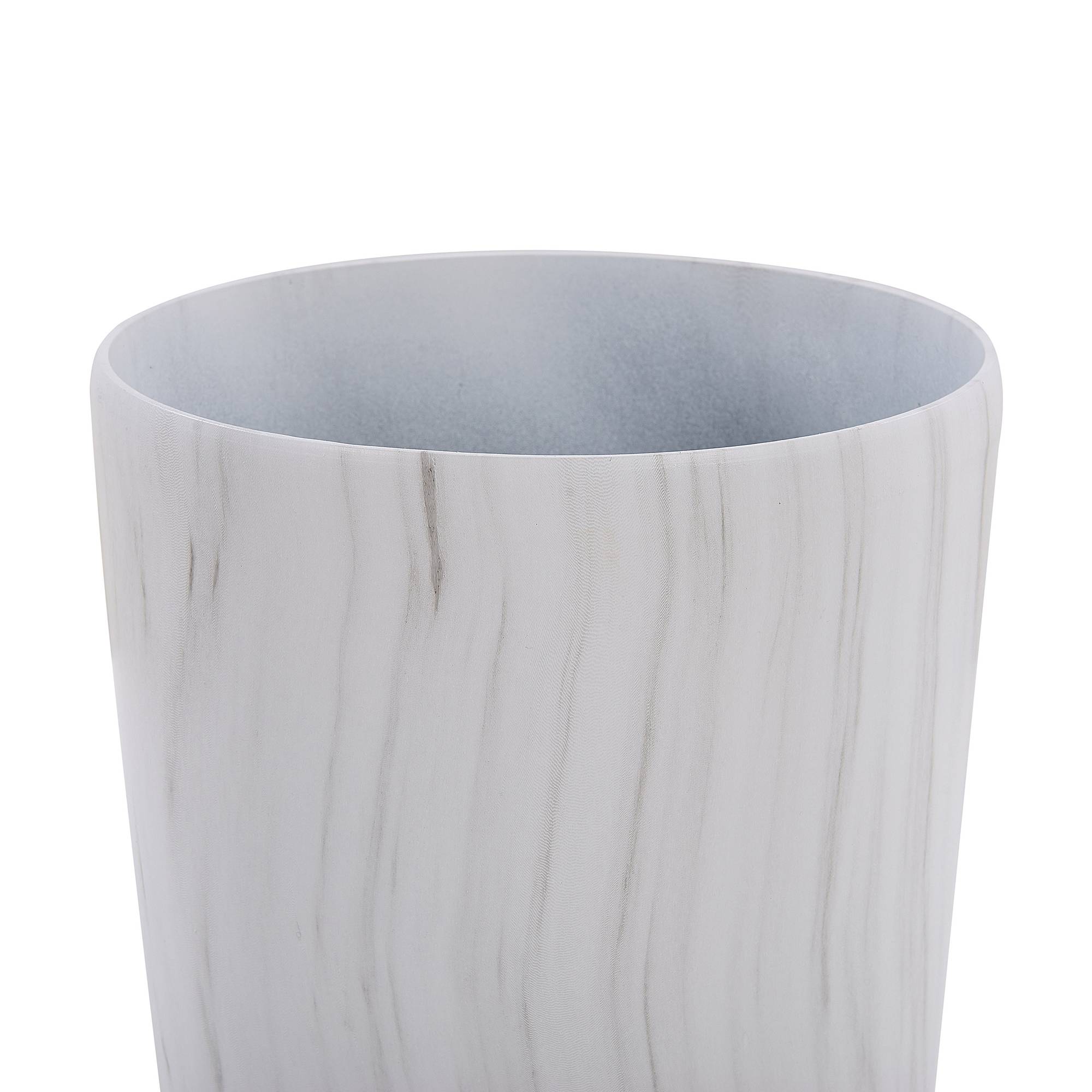 Beliani - Pot de Fleurs Cache-pot Rond 23 cm de Diamètre en Mélange de Pierre Effet Marbre Blanc Idéal pour Extérieur et Intérieur Glamour et Moderne Beliani - Image 4
