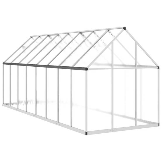 Serre aluminium et polycarbonate argenté 445 x 169 x 195 cm - PANGIVO - Image 5