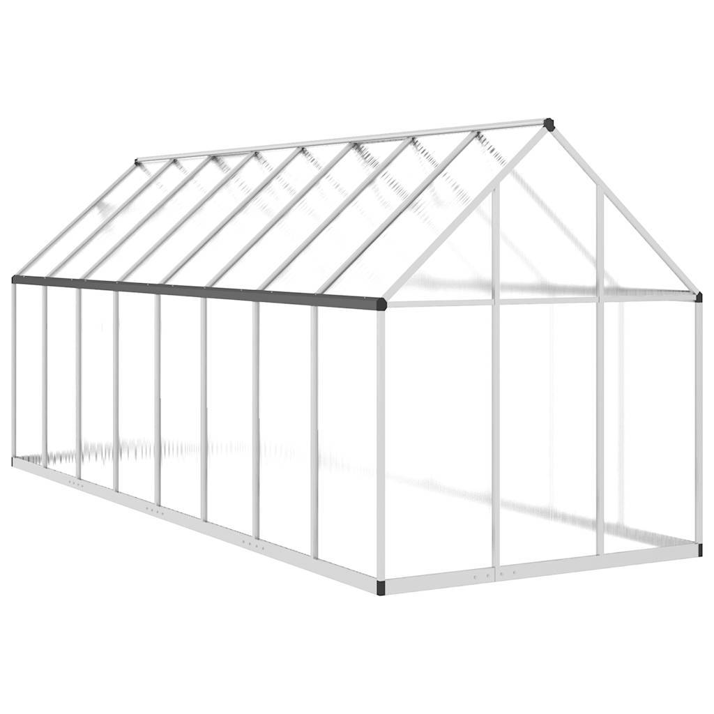 Serre aluminium et polycarbonate argenté 445 x 169 x 195 cm - PANGIVO - Image 5