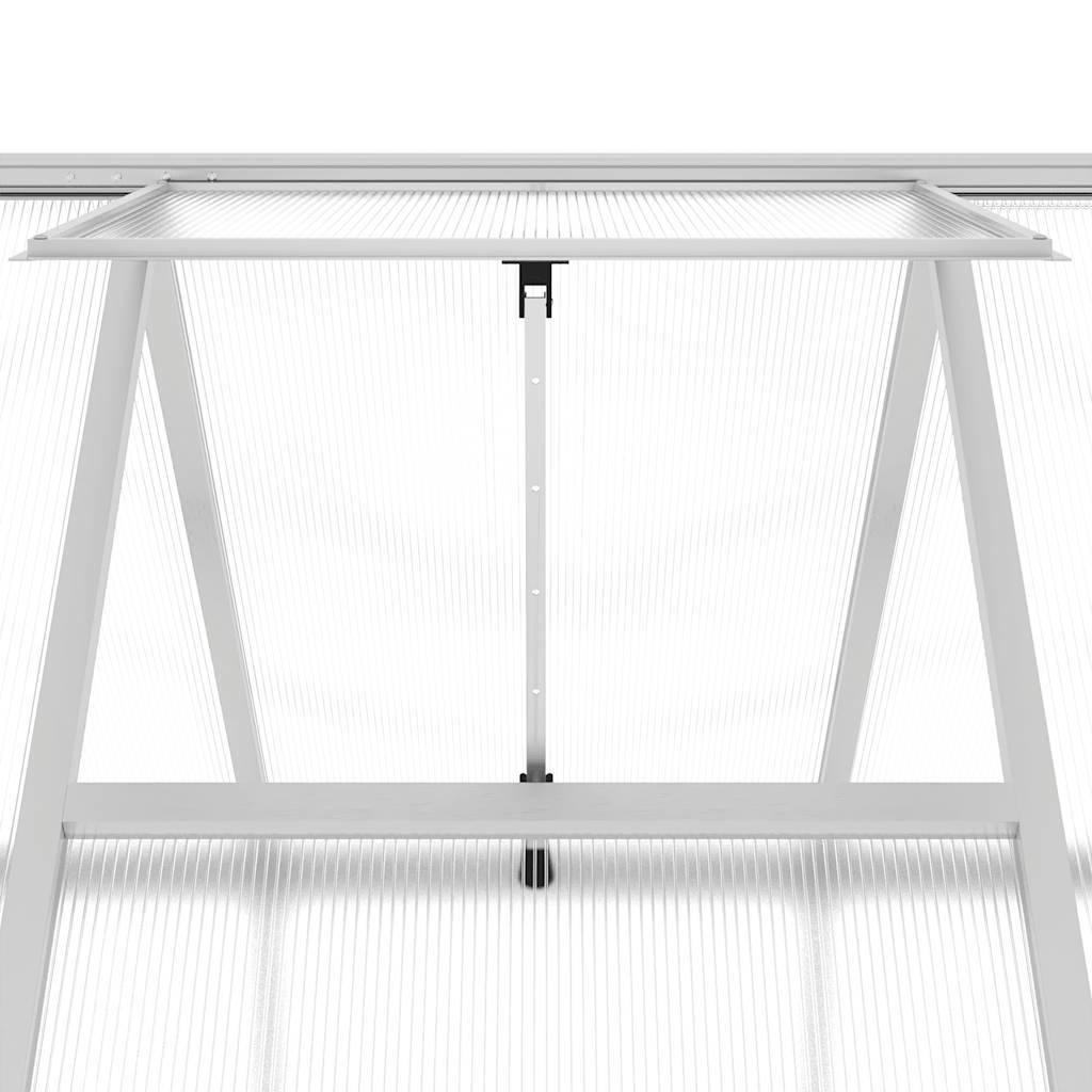Serre aluminium et polycarbonate argenté 445 x 169 x 195 cm - PANGIVO - Image 9