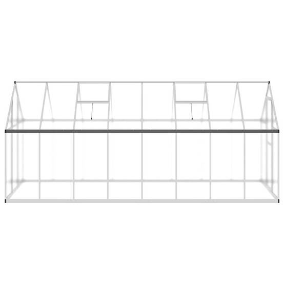 Serre aluminium et polycarbonate argenté 445 x 169 x 195 cm - PANGIVO - Image 4