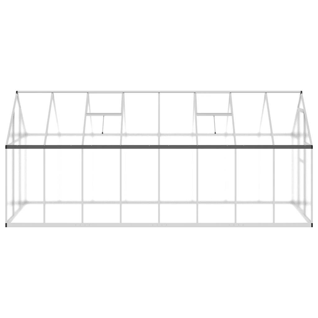 Serre aluminium et polycarbonate argenté 445 x 169 x 195 cm - PANGIVO - Image 4