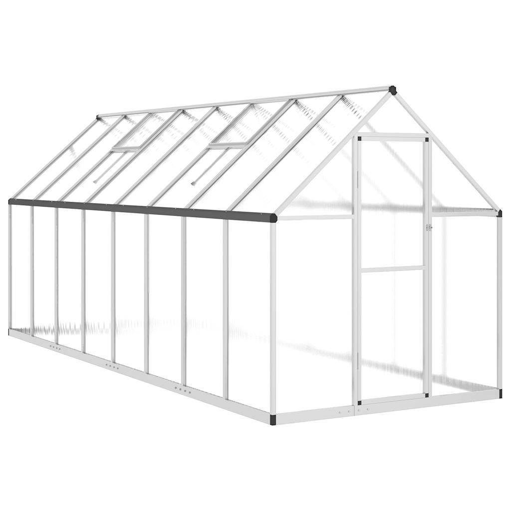 Serre aluminium et polycarbonate argenté 445 x 169 x 195 cm - PANGIVO - Image 2
