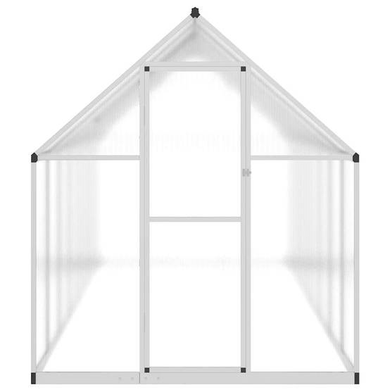 Serre aluminium et polycarbonate argenté 445 x 169 x 195 cm - PANGIVO - Image 3