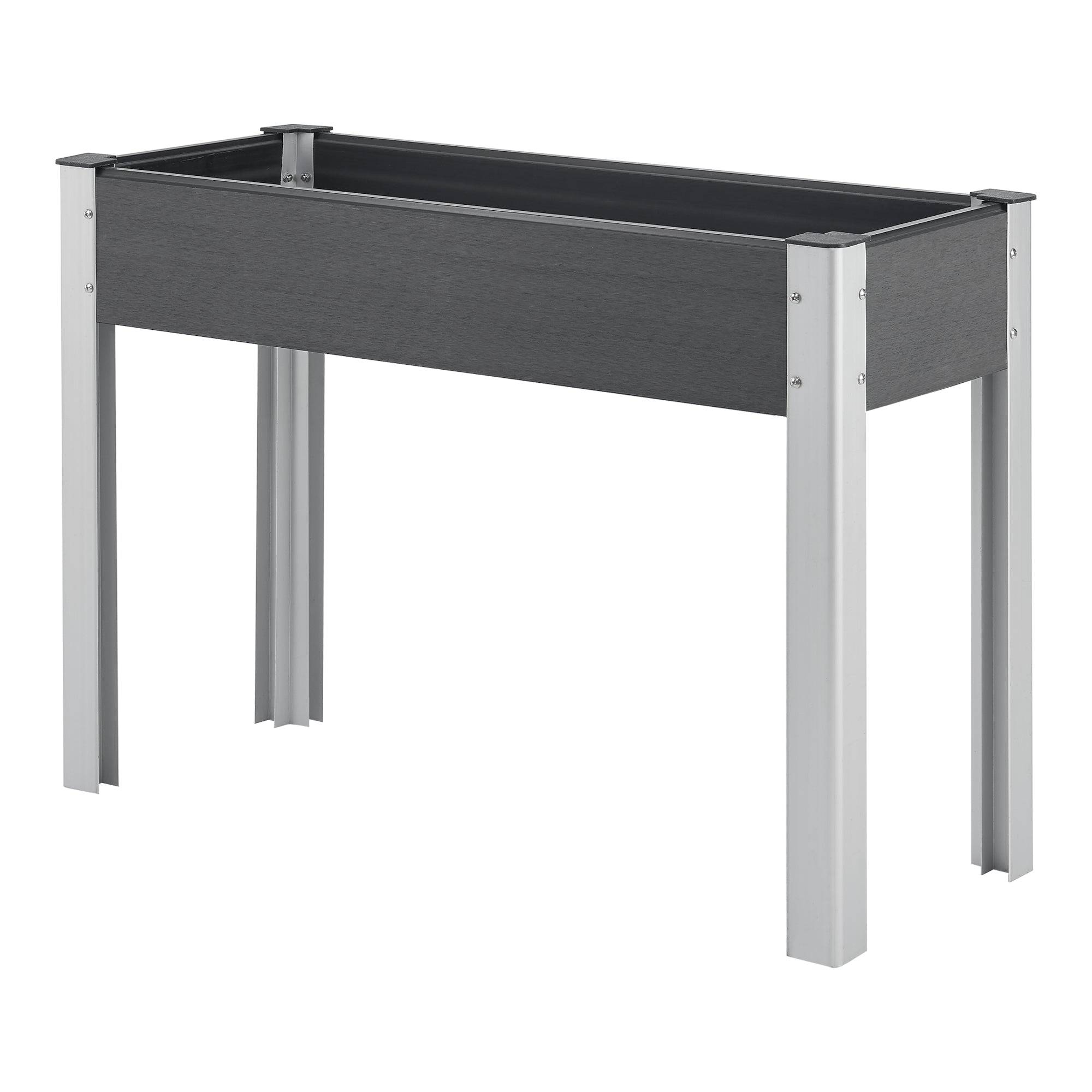 Helloshop26 - Potager surélevé à fond grillagé 100 x 40 x 75 cm gris foncé - Image 1