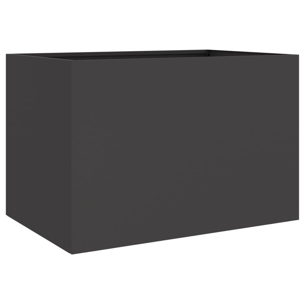 Jardinière | Pot de fleurs | Cache-pot | Bac à fleurs noir 62x47x46 cm acier - Image 1