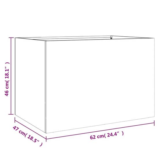 Jardinière | Pot de fleurs | Cache-pot | Bac à fleurs noir 62x47x46 cm acier - Image 10