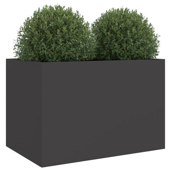 Jardinière | Pot de fleurs | Cache-pot | Bac à fleurs noir 62x47x46 cm acier - Image 4