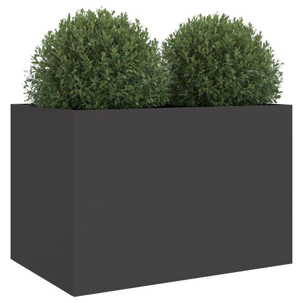 Jardinière | Pot de fleurs | Cache-pot | Bac à fleurs noir 62x47x46 cm acier - Image 4