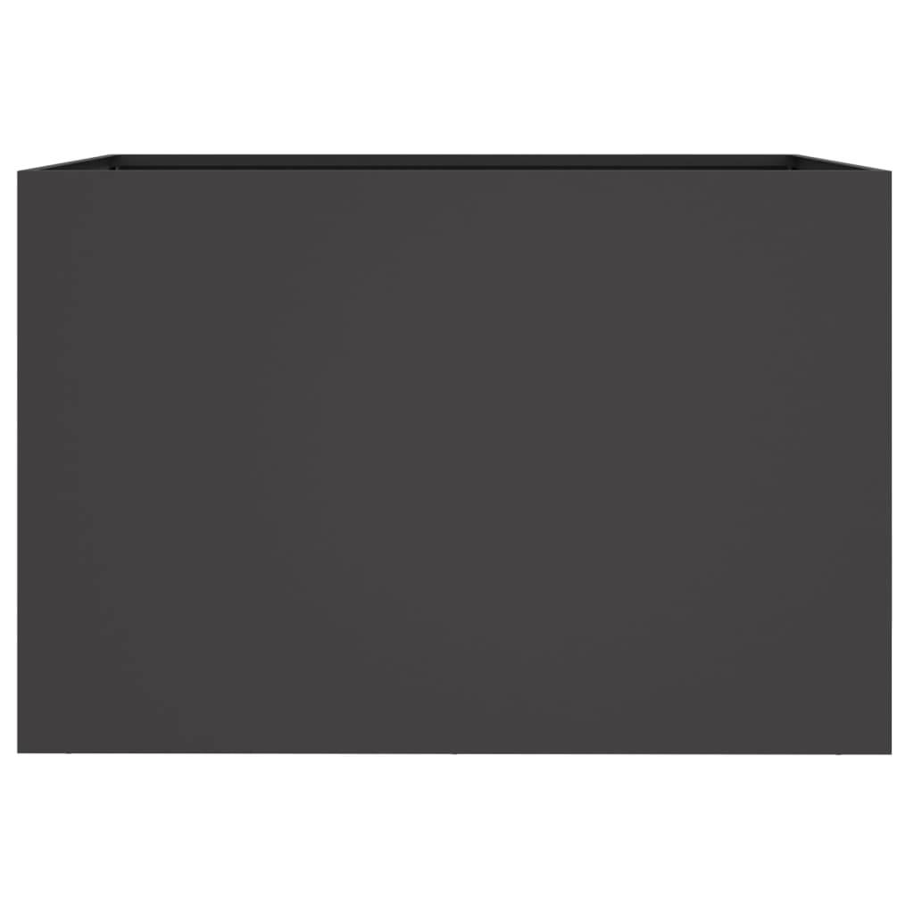 Jardinière | Pot de fleurs | Cache-pot | Bac à fleurs noir 62x47x46 cm acier - Image 5