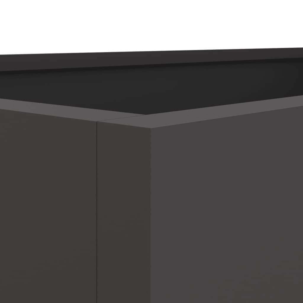 Jardinière | Pot de fleurs | Cache-pot | Bac à fleurs noir 62x47x46 cm acier - Image 8