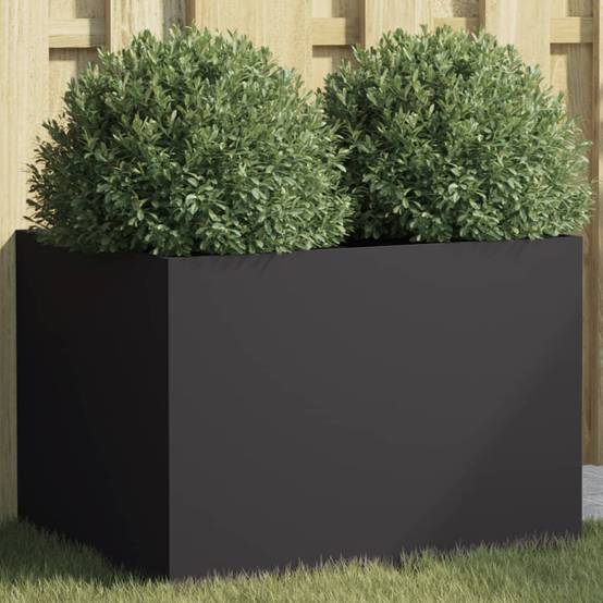 Jardinière | Pot de fleurs | Cache-pot | Bac à fleurs noir 62x47x46 cm acier - Image 2